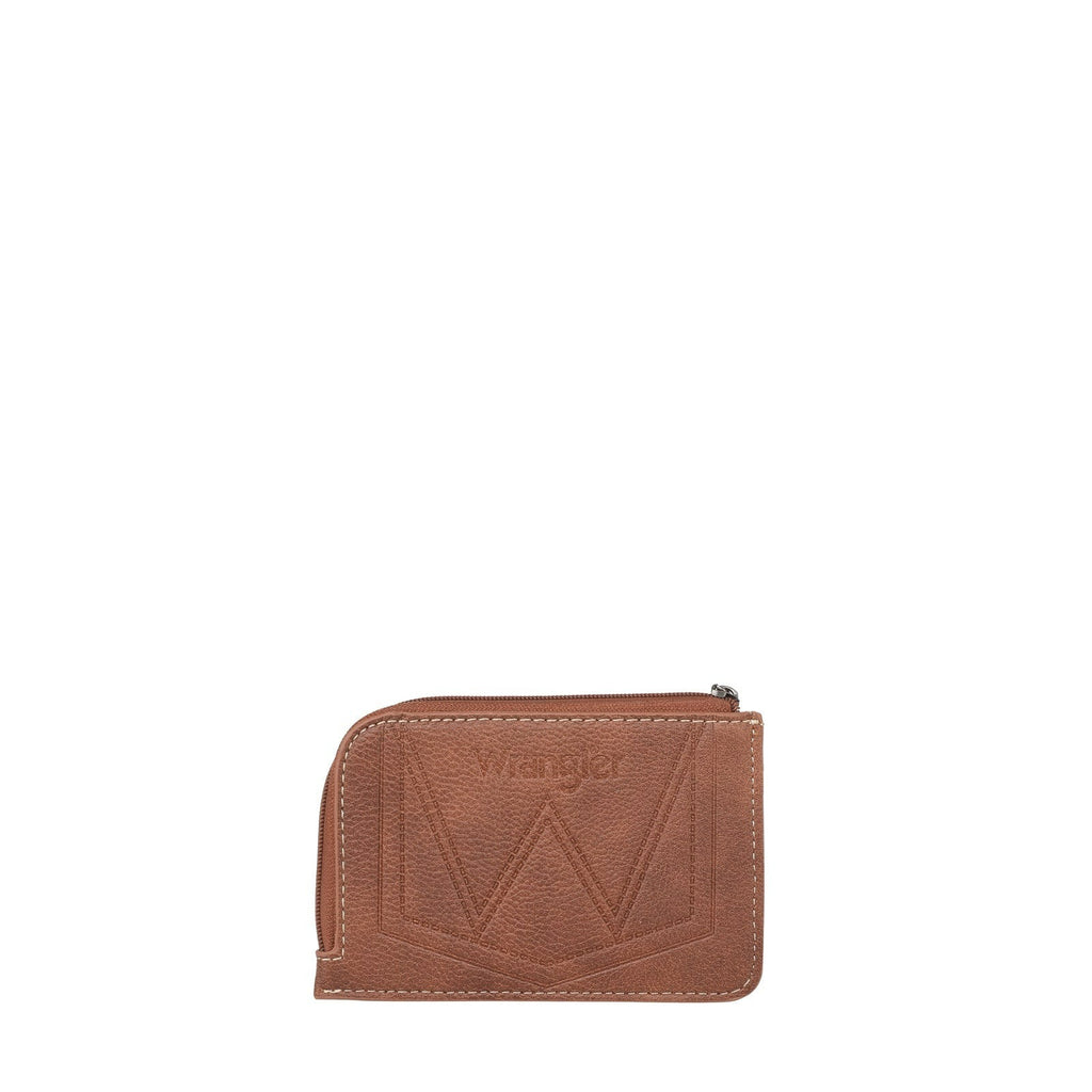 The Doc Bar Mini Zip Card Case by Wrangler - Light Coffee