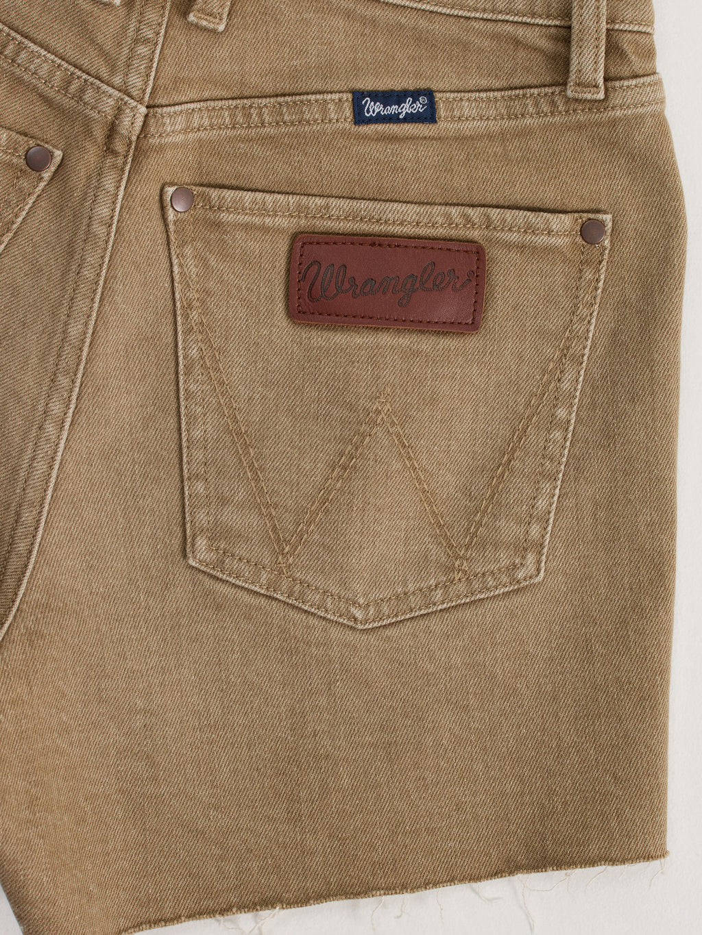 Rodeo Dust Tan Cowboy Cut High Rise Shorts by Wrangler