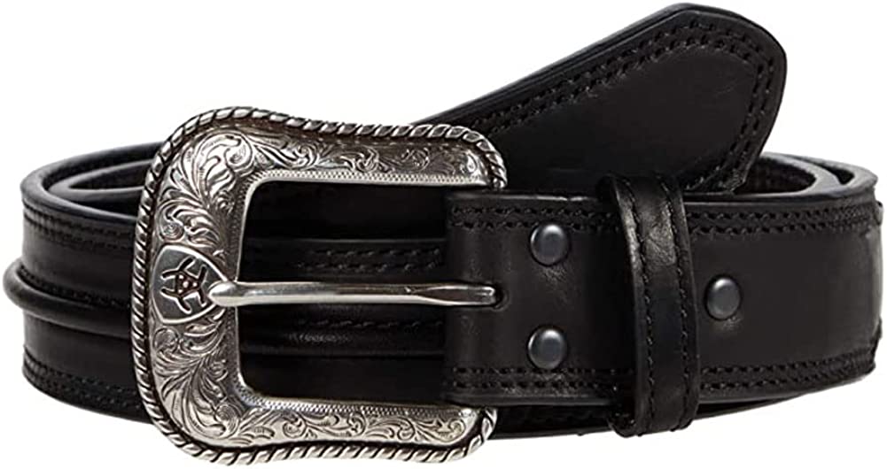 The Dallas Stockyards Men's Black Ariat Leather Belt