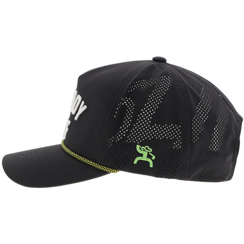 Cowboy Golf Hat by Hooey in Black/Lime
