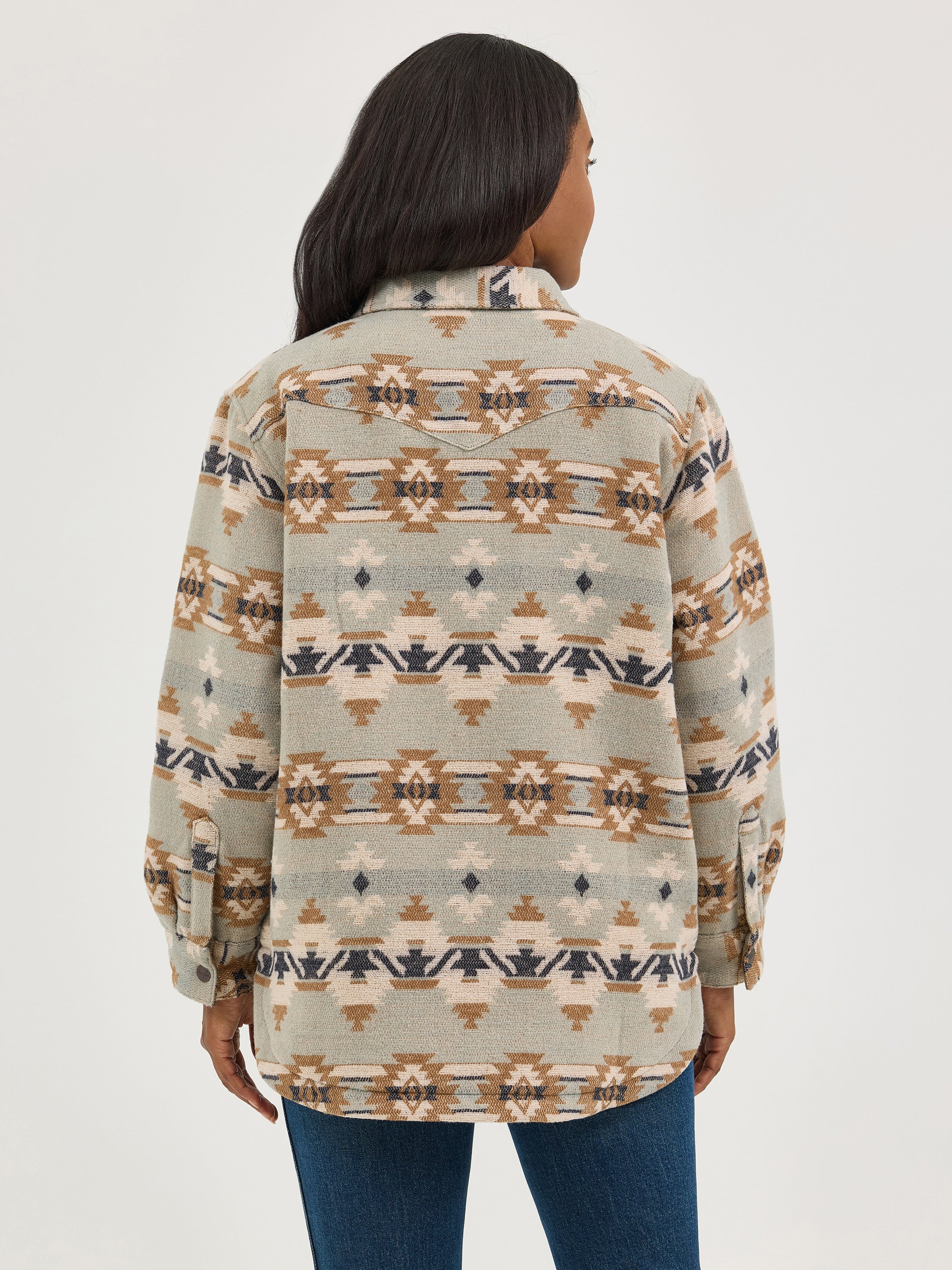 The Jacquard Southwestern Shacket by Wrangler