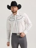 The Vintage Cowboy Snap Up Shirt by Wrangler in Crisp White