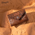 The Calico Range Carved Hide Wrangler Wallet - Brown