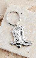 Chrome Cowboy Boots Keychain
