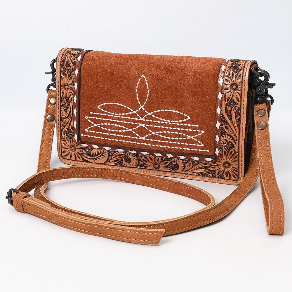 The Boot Stitch Cutie Pie Purse in Saddle Brown by American Darling