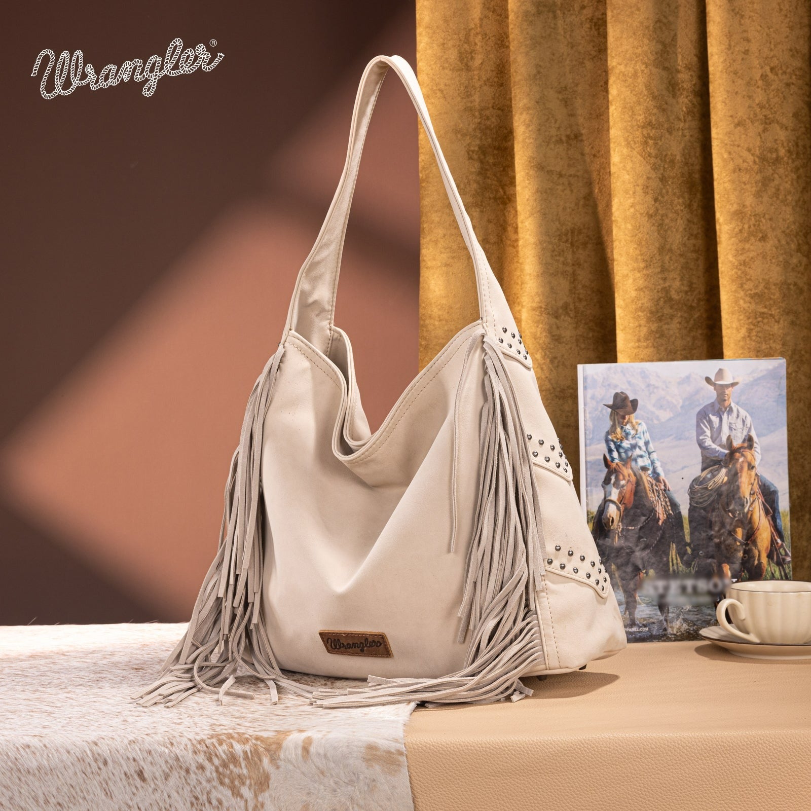 The Tracy Hobo Purse by Wrangler in Beige