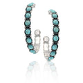 The Turquoise Button Hoop Attitude Earrings by Montana Silversmiths