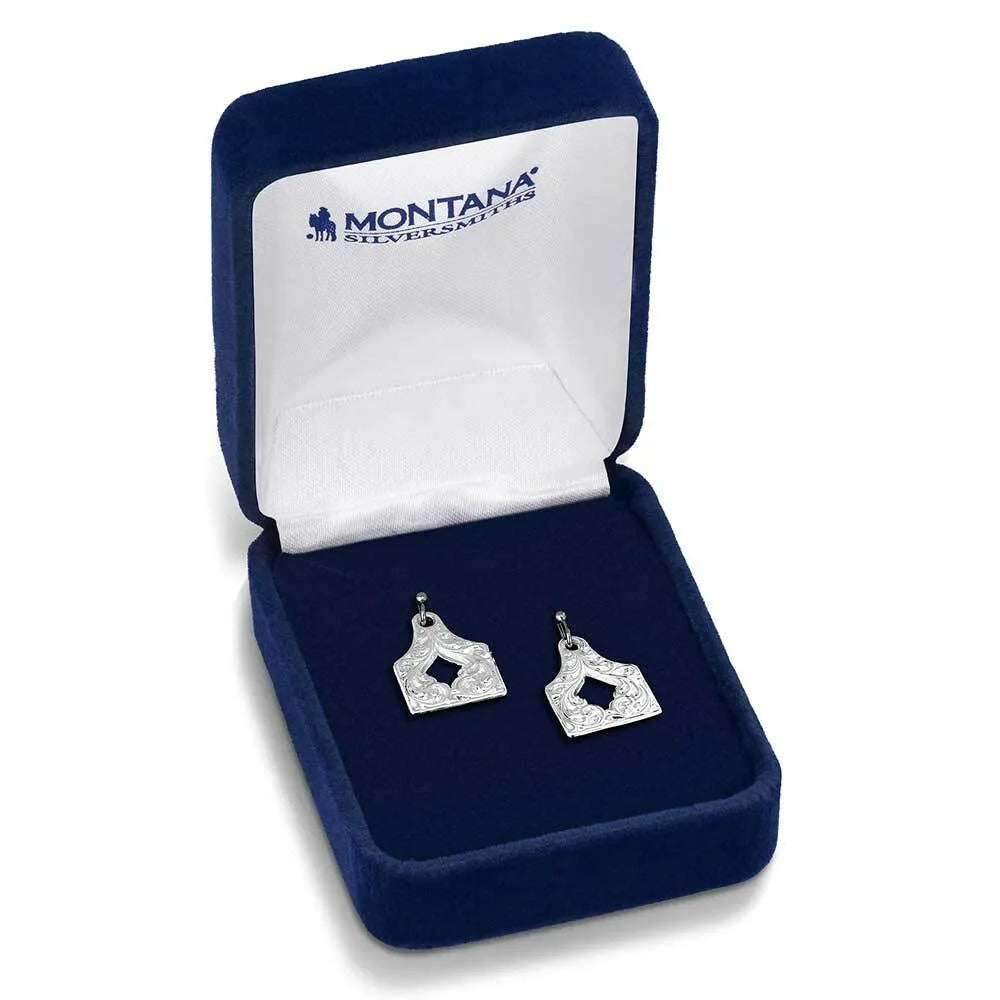 Out West Cow Tag Earrings by Montana Silversmiths