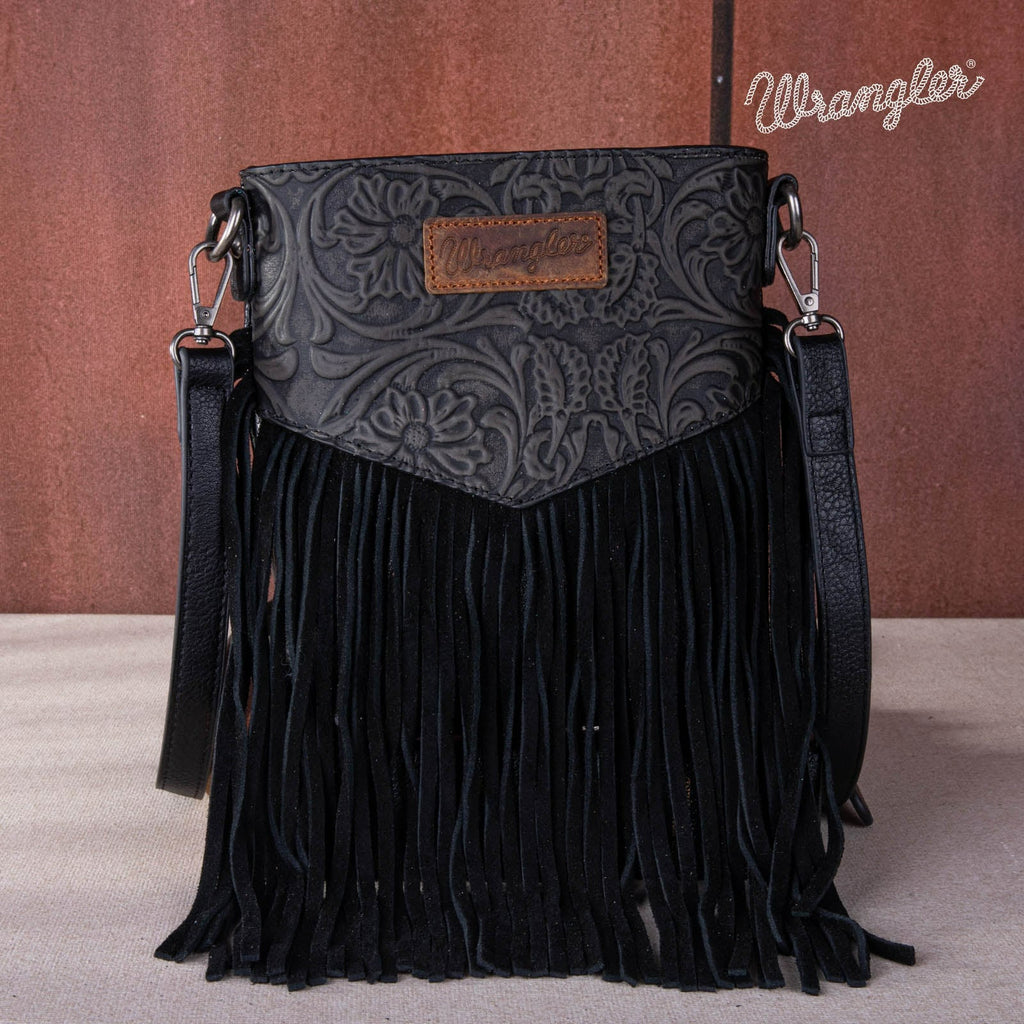 The Boss Black Embossed Wrangler Crossbody Purse