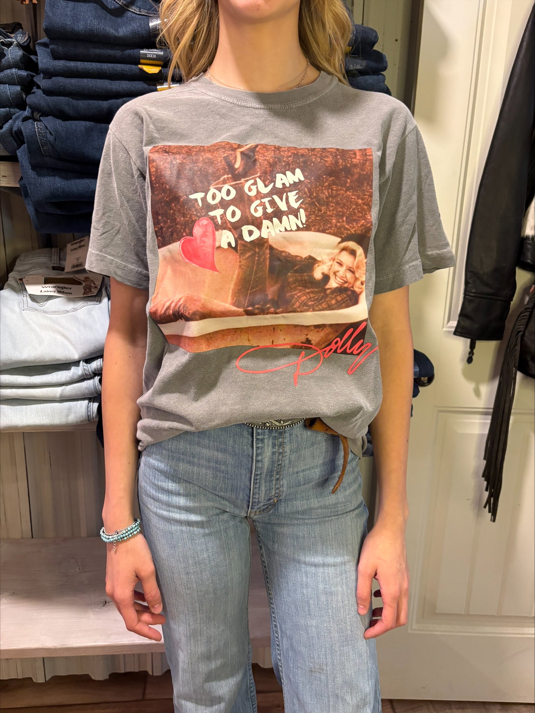 Dolly Too Glam Stone Wash Tee