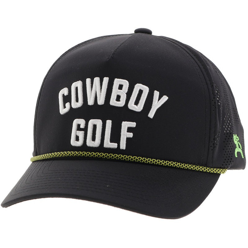 Cowboy Golf Hat by Hooey in Black/Lime
