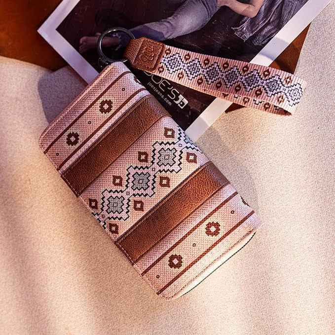 The Southern Hippie Aztec Wallet by Wrangler - Pink Paradise