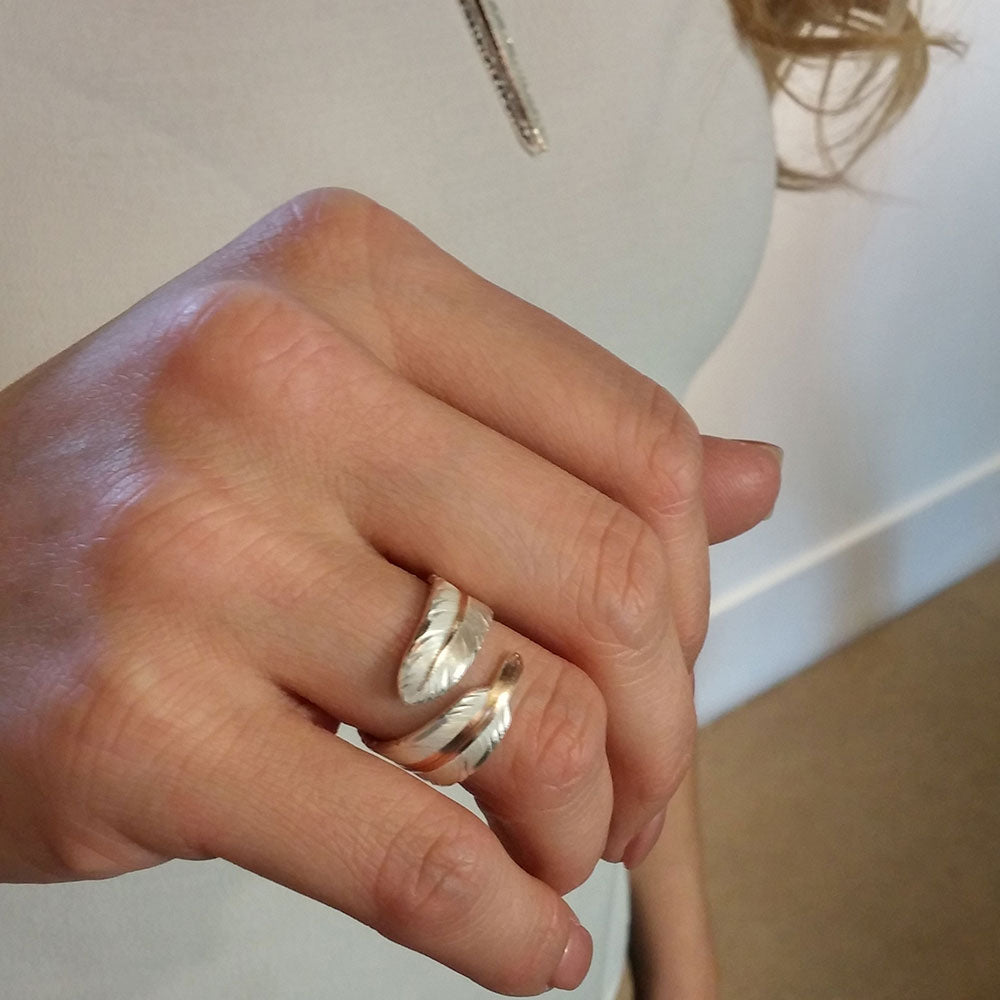 Montana Silversmiths Rose Gold Filament Feather Ring