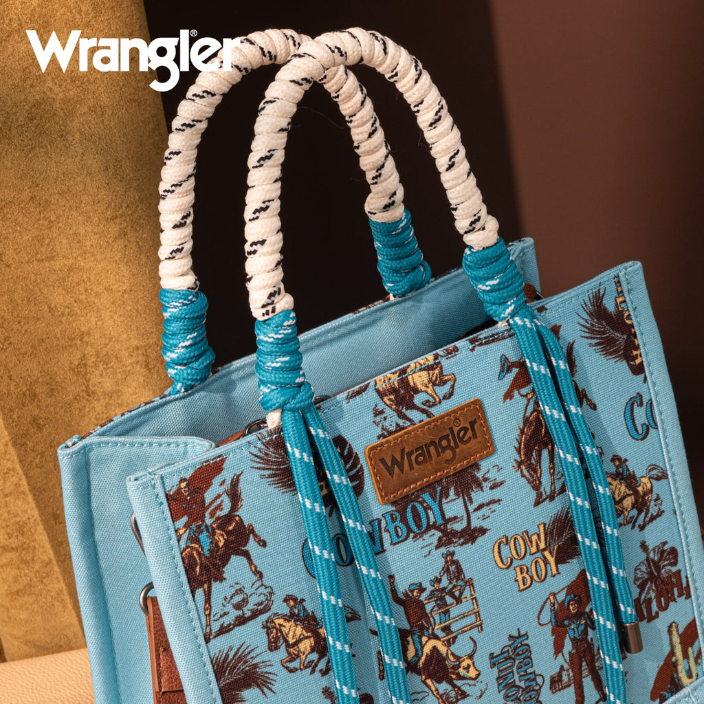 The Coconut Cowboy Wrangler Mini Rope Tote Purse in Turquoise