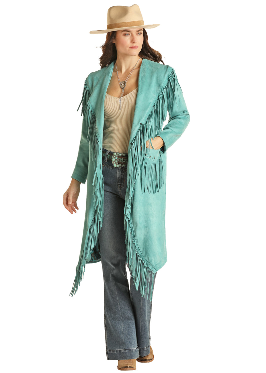 The Silver Spade Jacket by Powder River Outfitters - Turquoise