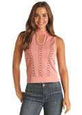 Abilene Keyhole Tank Top in Rose