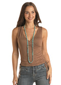 The Pretty Lil' Package Top - Saddle Brown