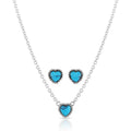 Hidden Skies Turquoise Heart Jewelry Set by Montana Silversmiths