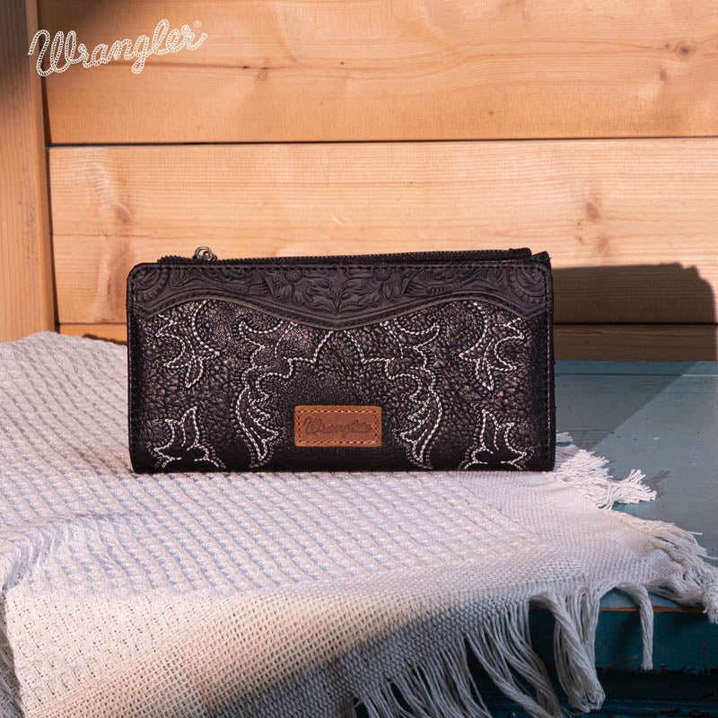 Boot Stitch Babe Wallet by Wrangler in Black