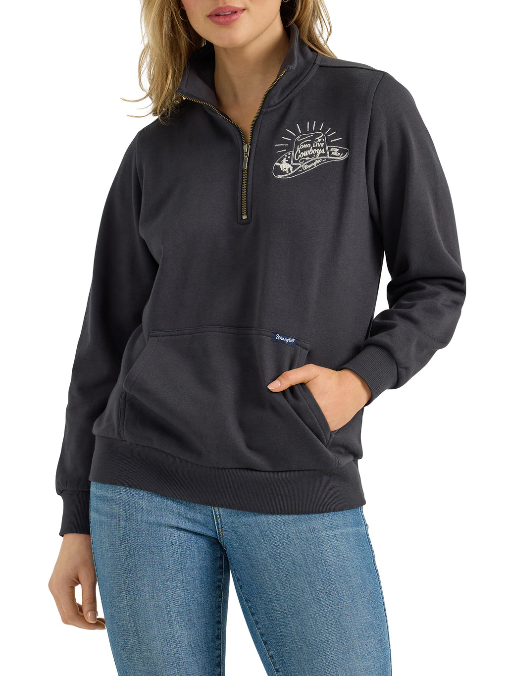 Long Live Cowboys 1/4 Zip Sweatshirt By Wrangler