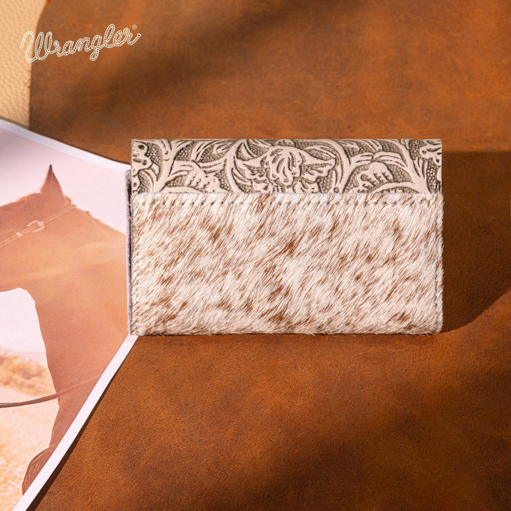 The Calico Range Carved Hide Wrangler Wallet - Beige