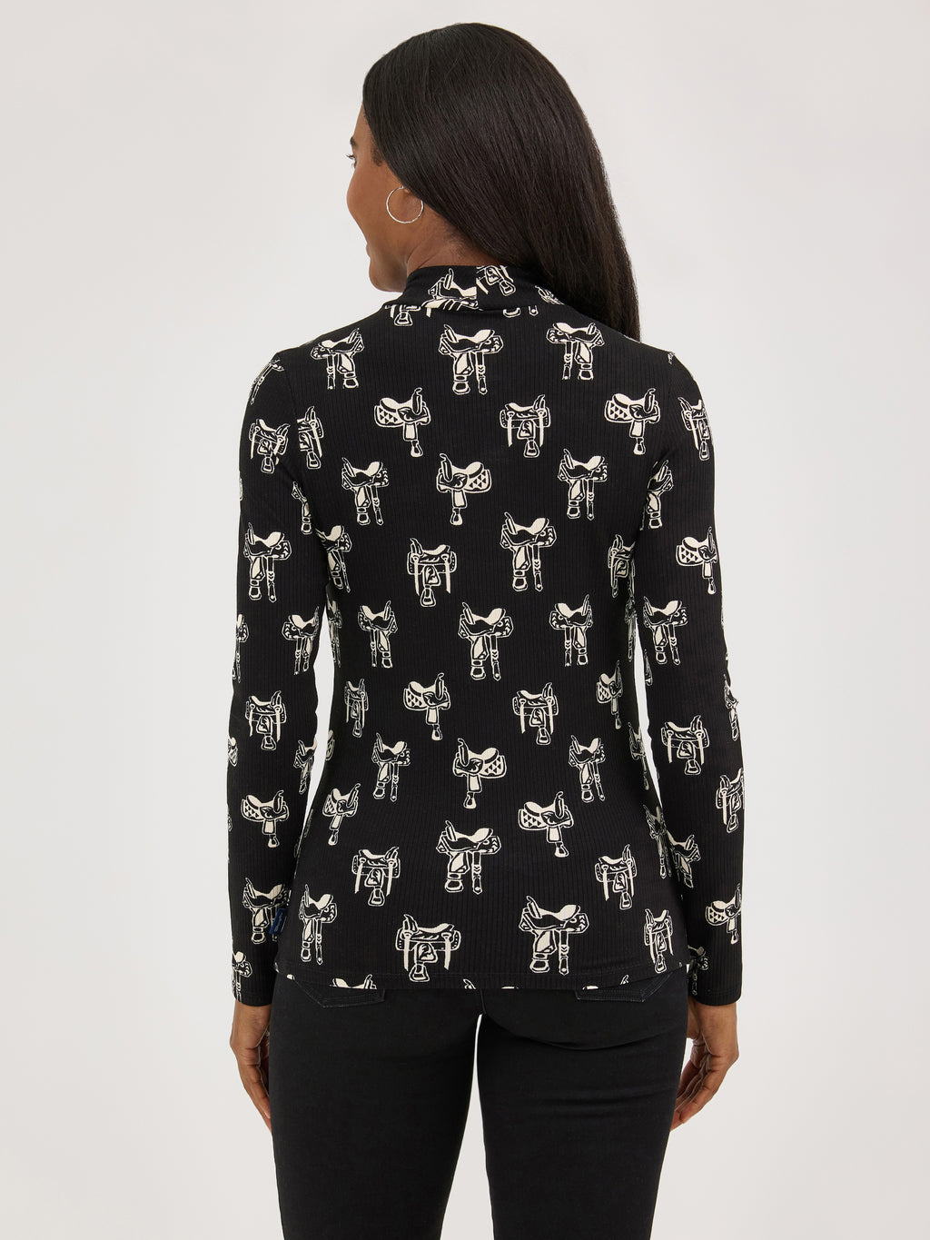 The Saddle Up Mock Neck L/S Tee by Wrangler