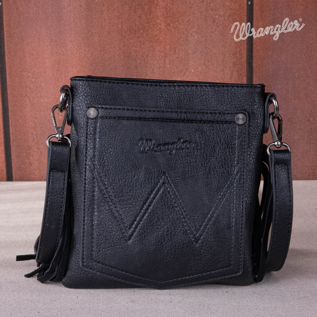 The Boss Black Embossed Wrangler Crossbody Purse