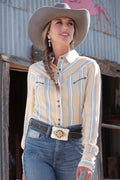 The Old School Pearl Snap Striped Shirt by Cruel Denim