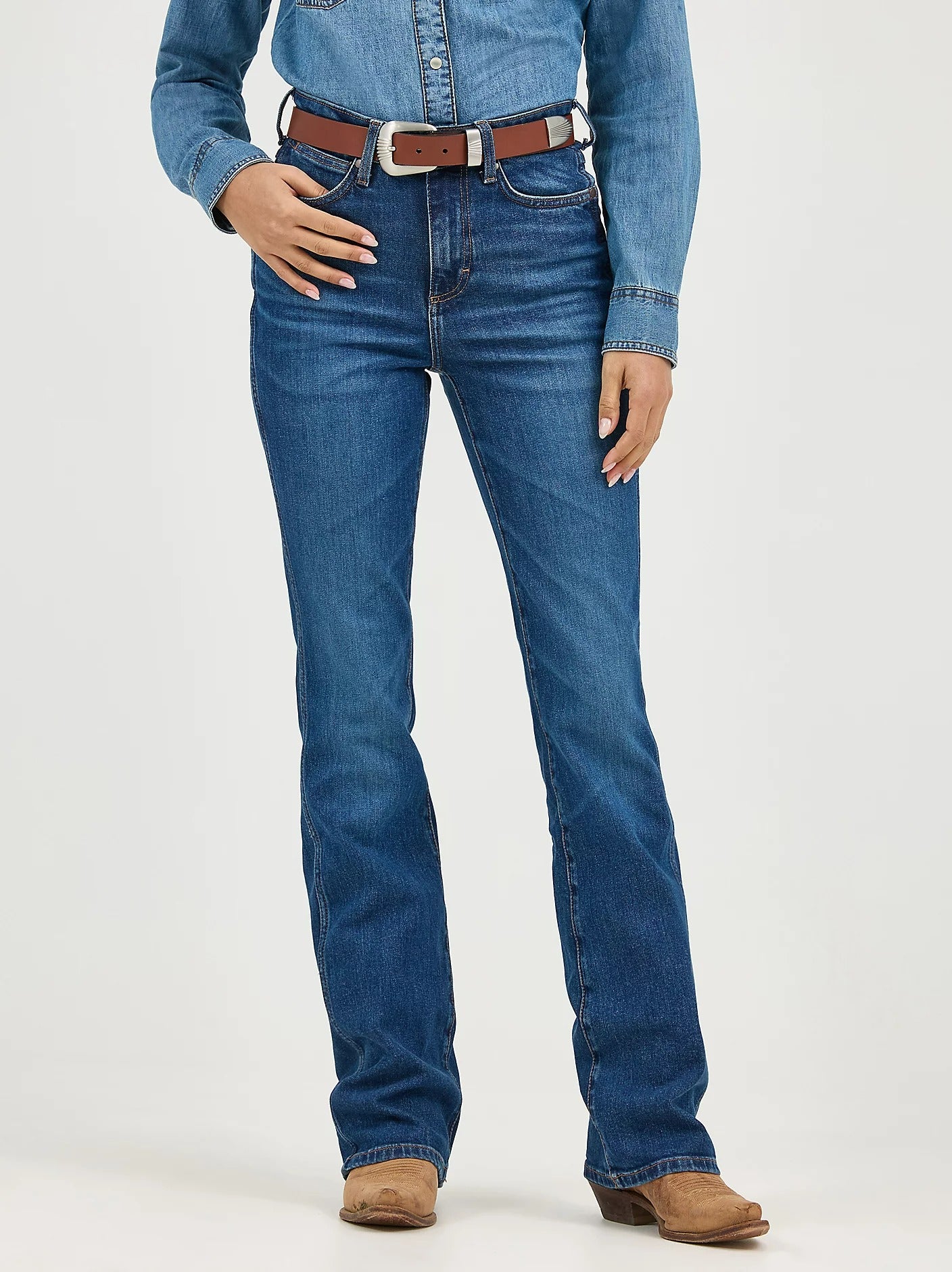 The Camrose Dark Wash Bailey High Rise Jeans by Wrangler