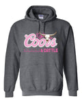 The Pink COORS & CATTLE Hoodie in Heathered Charcoal