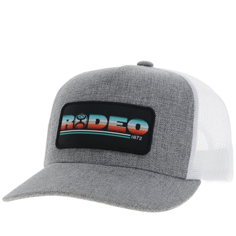 Rodeo Hooey Hat - Grey Herringbone/White