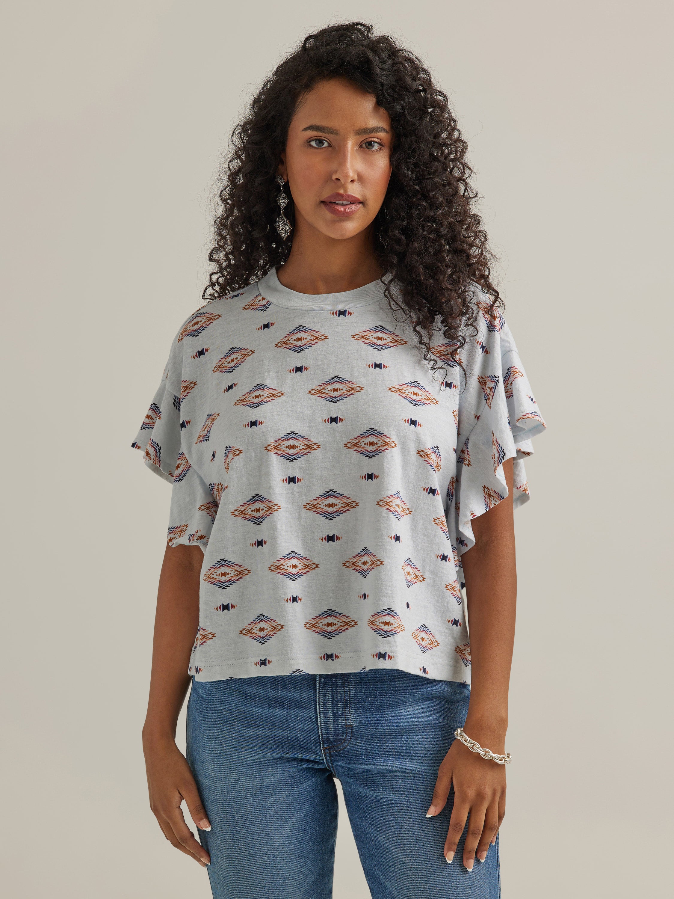 The Cassie Flutter Sleeve Shirt by Wrangler