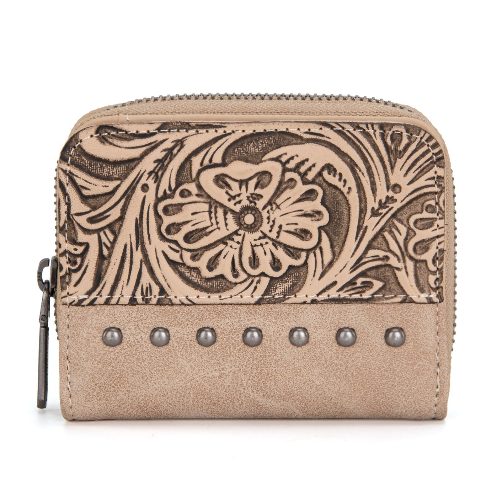 The Dotty Jane Carved Wrangler Wallet - Cremello