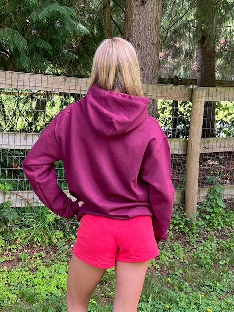 The Cowboy Up Hoodie in Old Barn Maroon