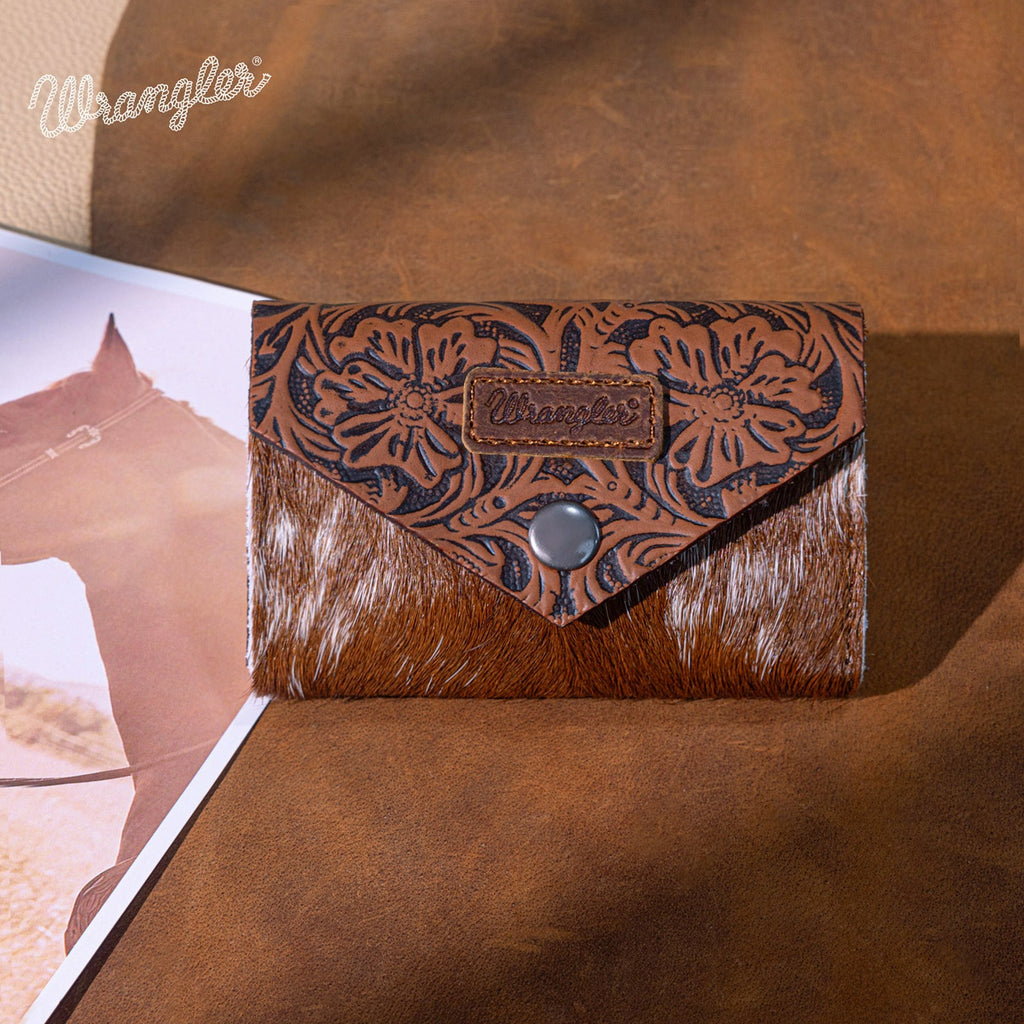 The Calico Range Carved Hide Wrangler Wallet - Brown