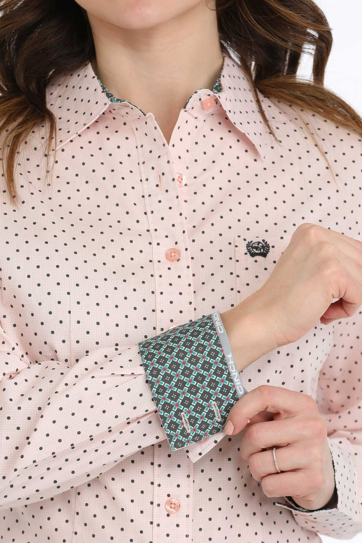The Shandy Polka Dot Button Up Shirt by Cinch