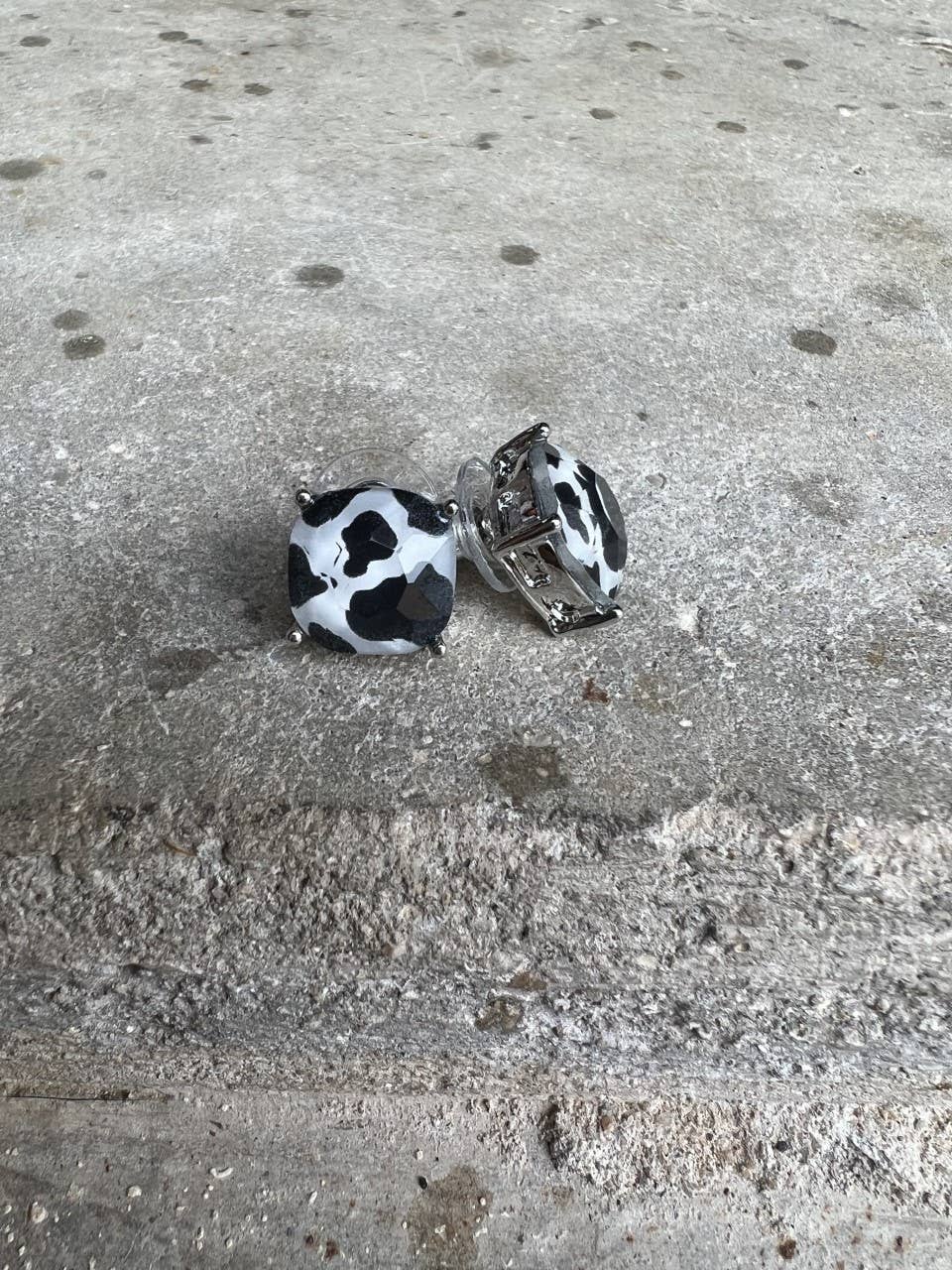 Cow Print Stud Earrings