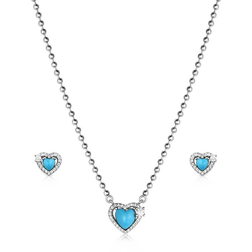 Heart of Turquoise Jewelry Set by Montana Silversmiths