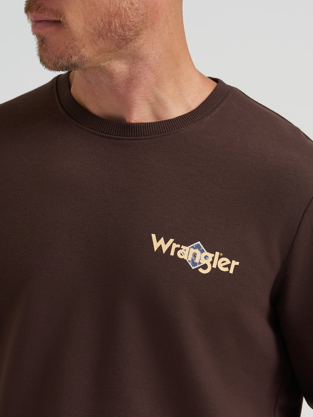 Chocolate Aztec Steer Crewneck By Wrangler
