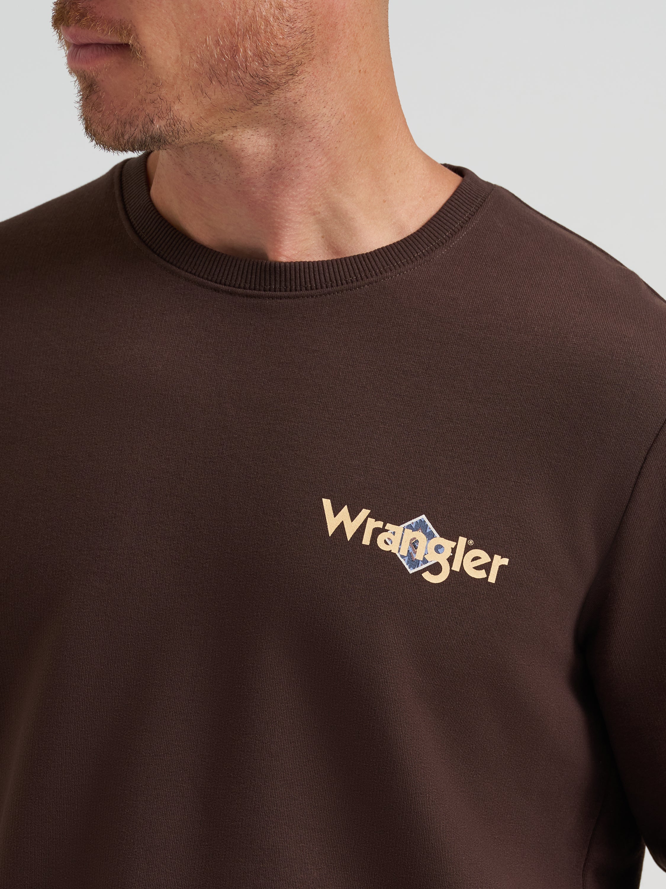 Chocolate Aztec Steer Crewneck By Wrangler