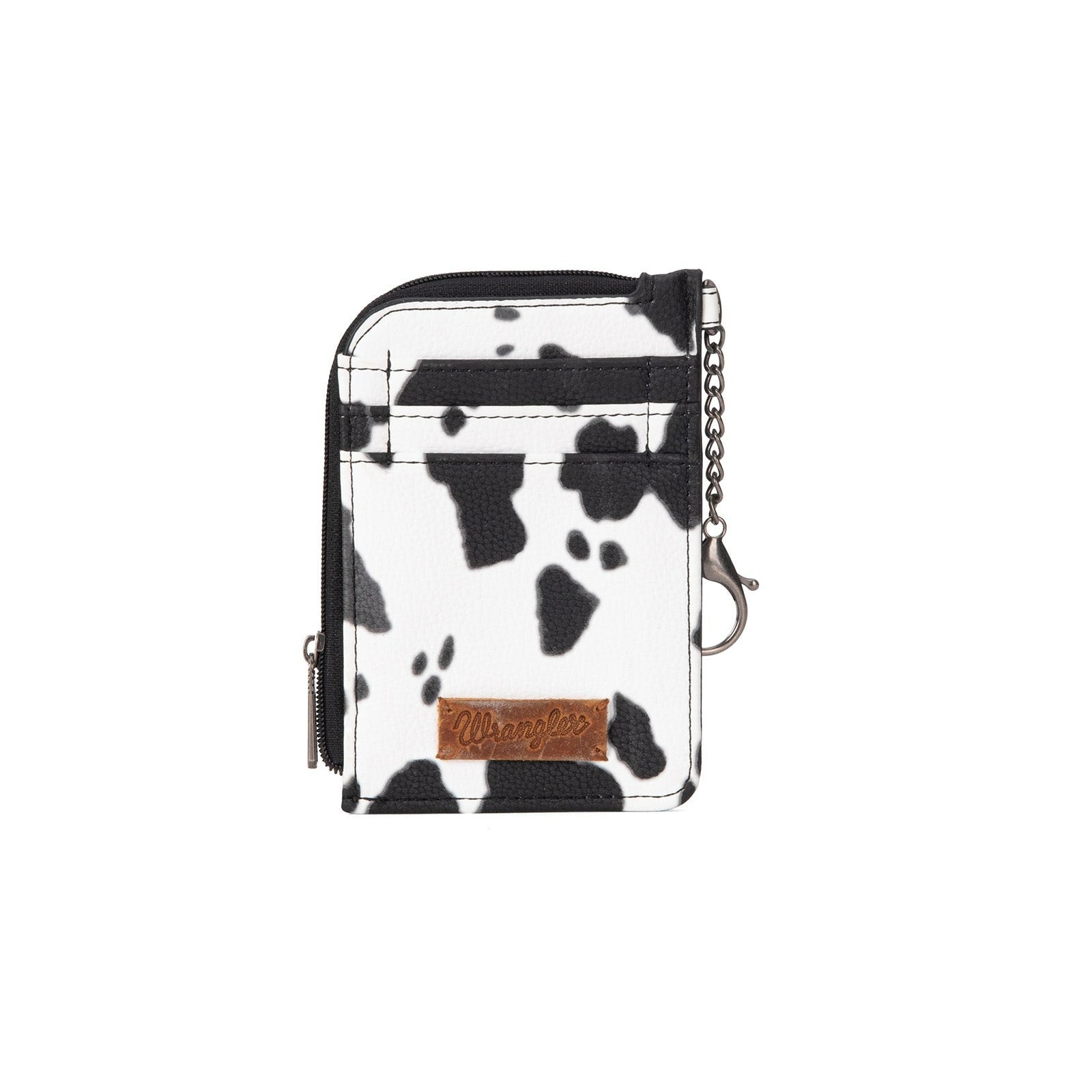 The Dairy Delight Mini Zip Card Case by Wrangler - Cow Print