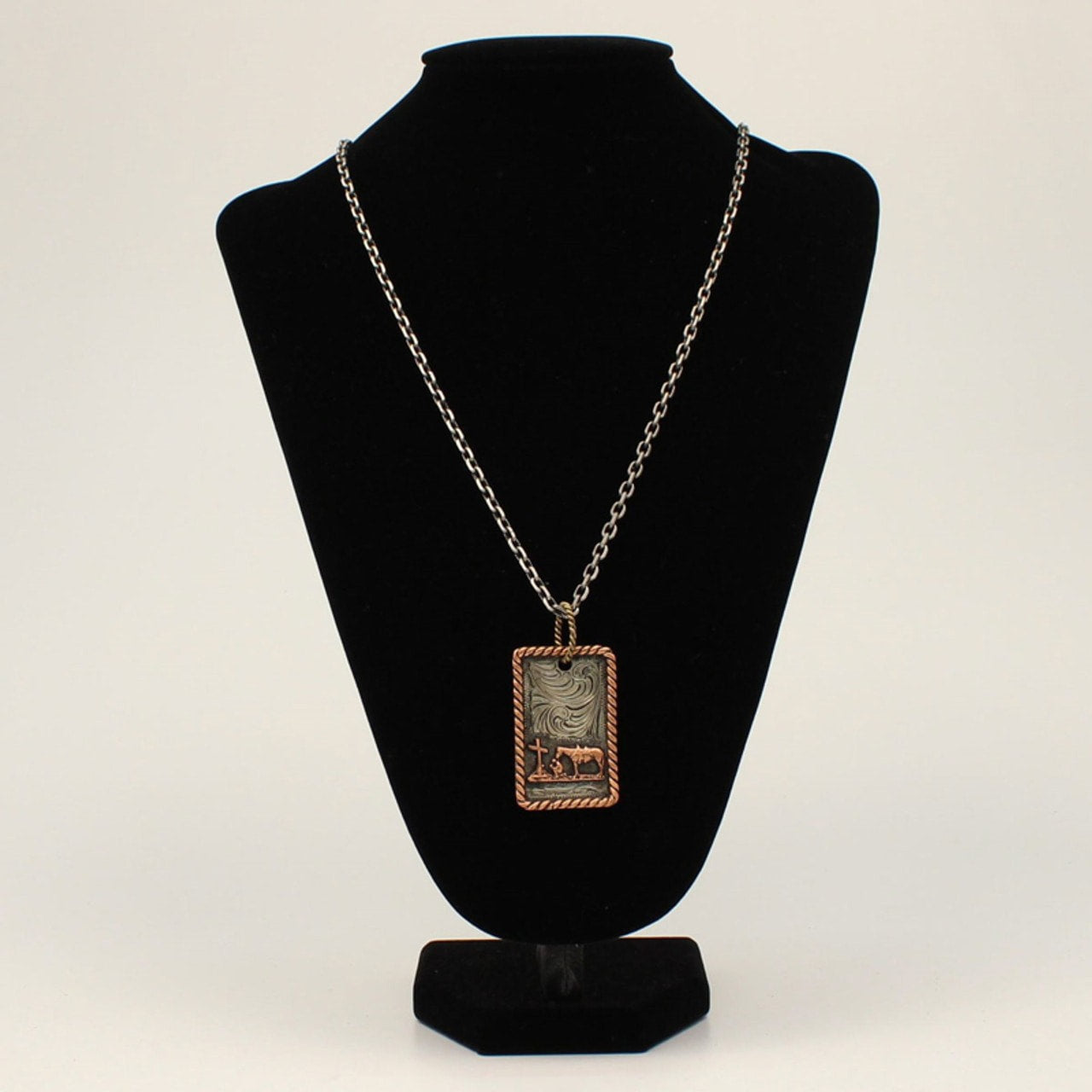 Praying Cowboy Dog Tag Necklace