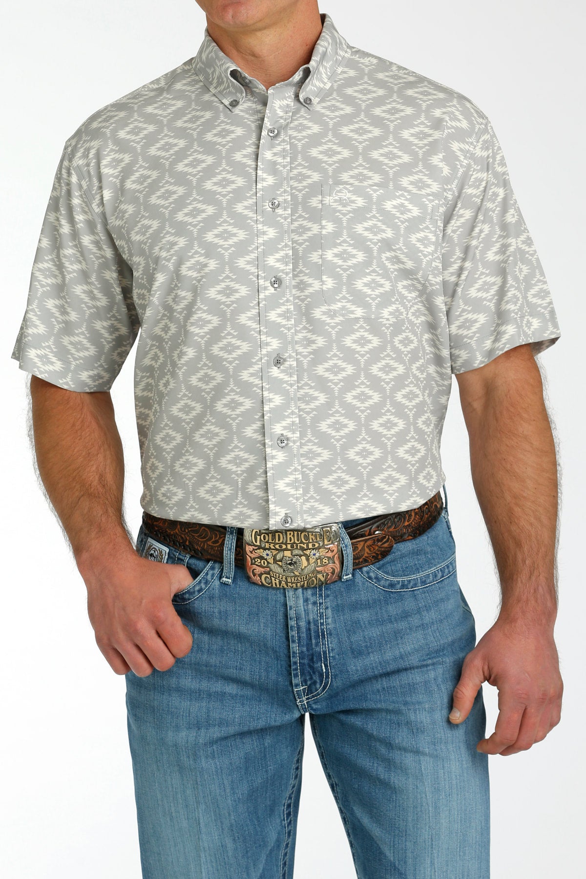 The Salt Canyon Aztec Button Up S/S Shirt by Cinch