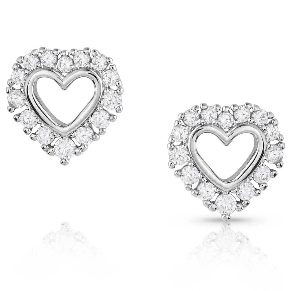 Icy Heart Crystal Earrings by Montana Silversmiths