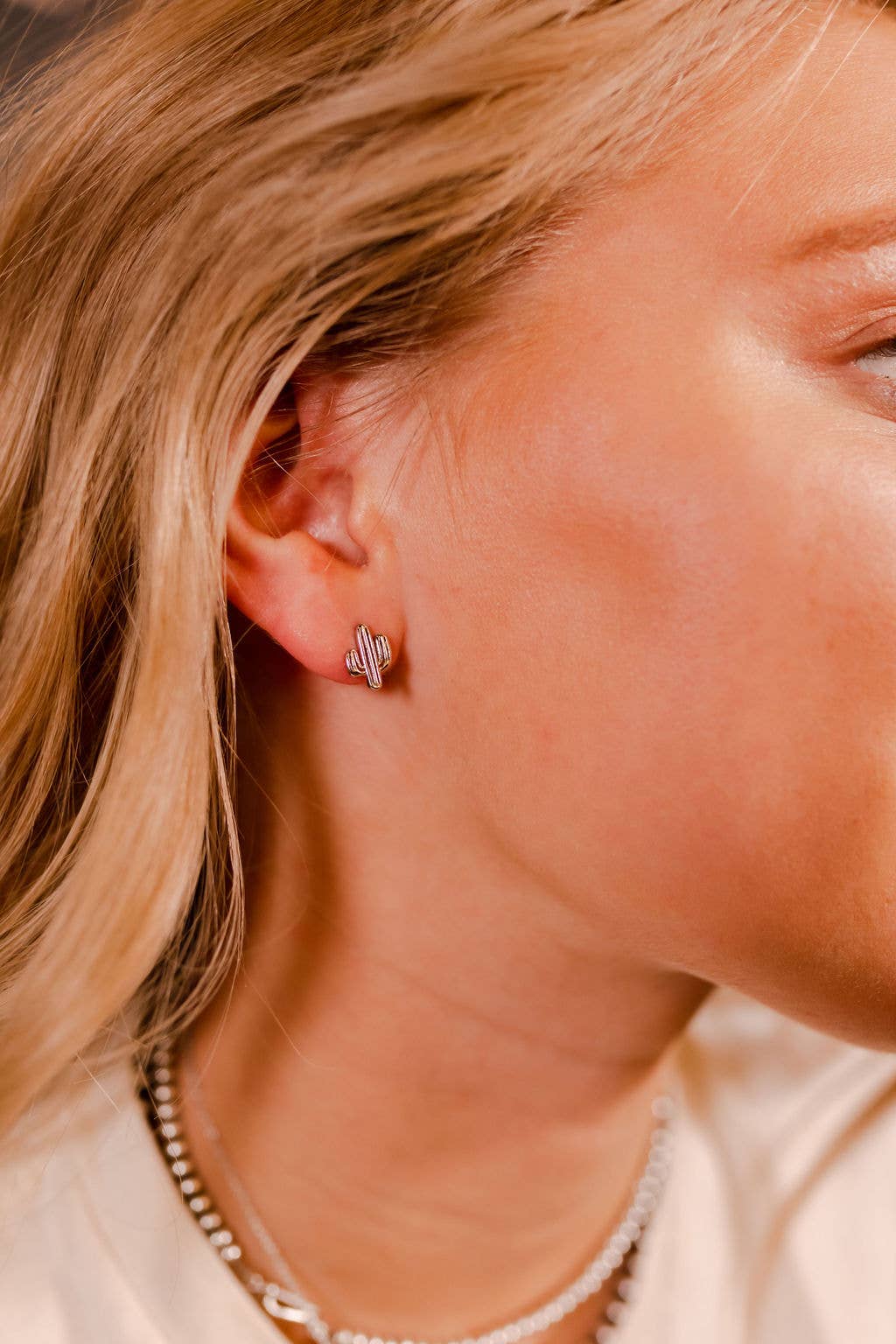 Sterling Silver Western Cactus Earrings