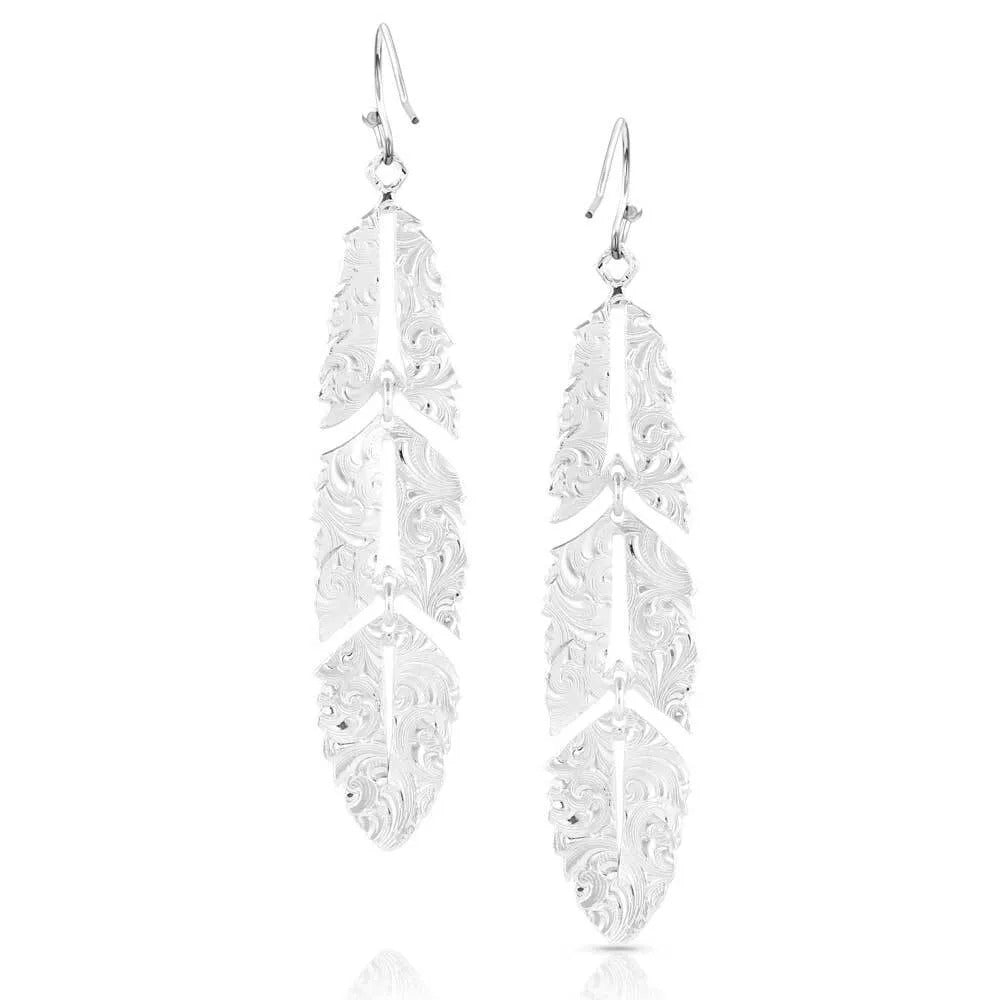 Freedom Feather American Made Earrings by Montana Silversmiths