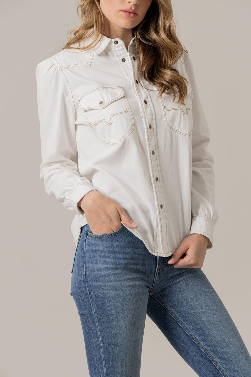 Jane Button Up Shirt in Pristine by Kimes Ranch