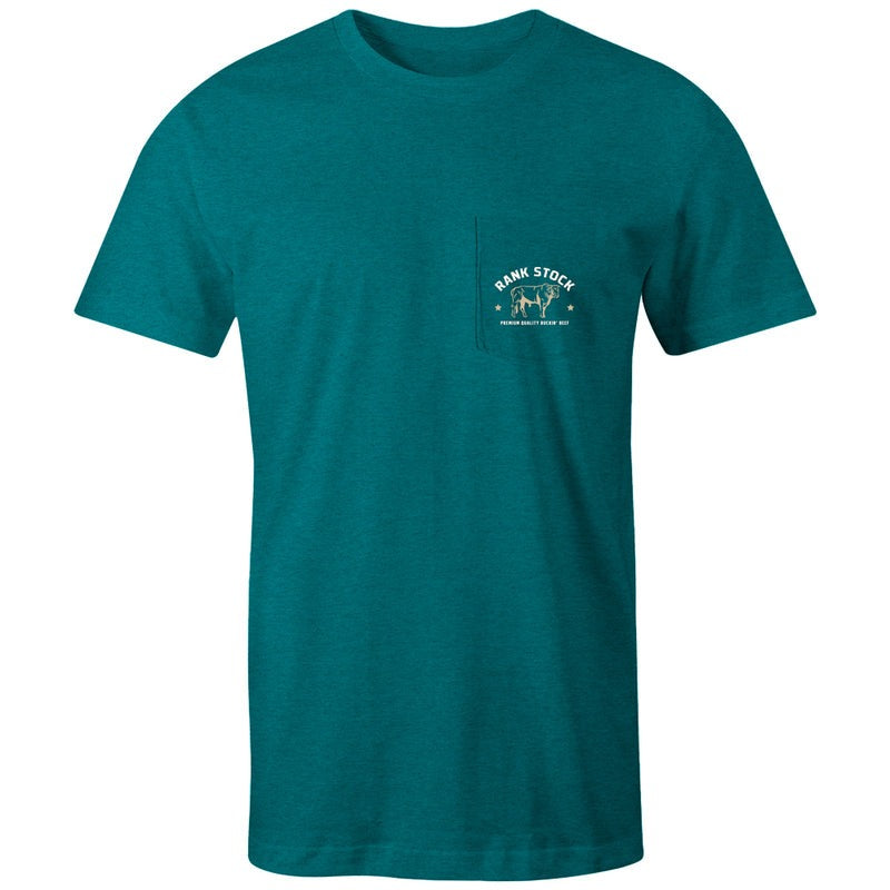 The Rank Stock Tee by Hooey in Teal Heather
