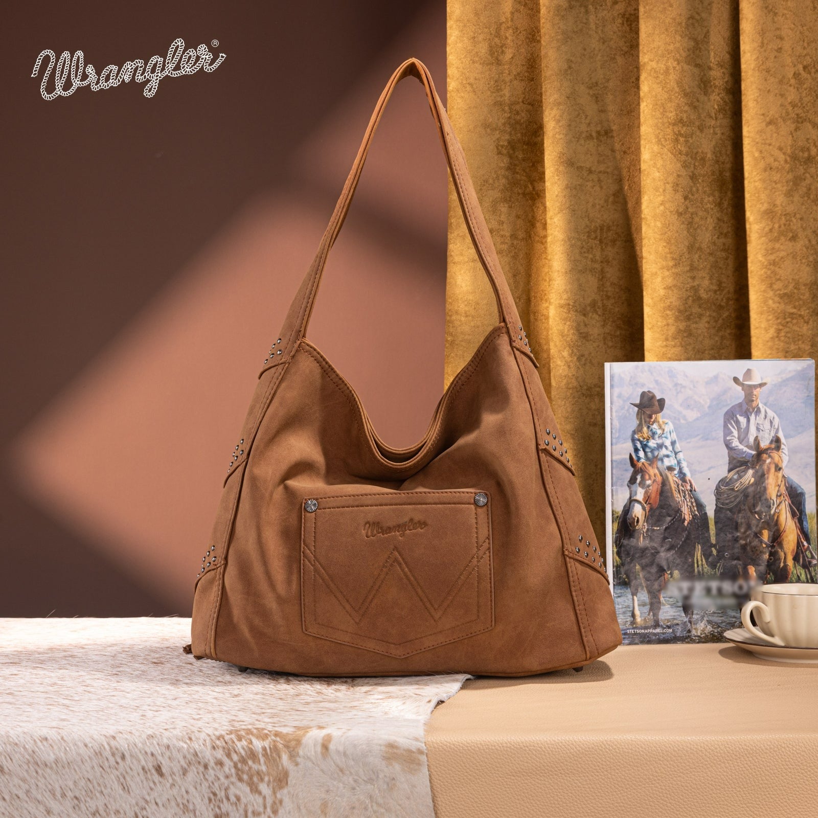 The Tracy Hobo Purse by Wrangler in Brown