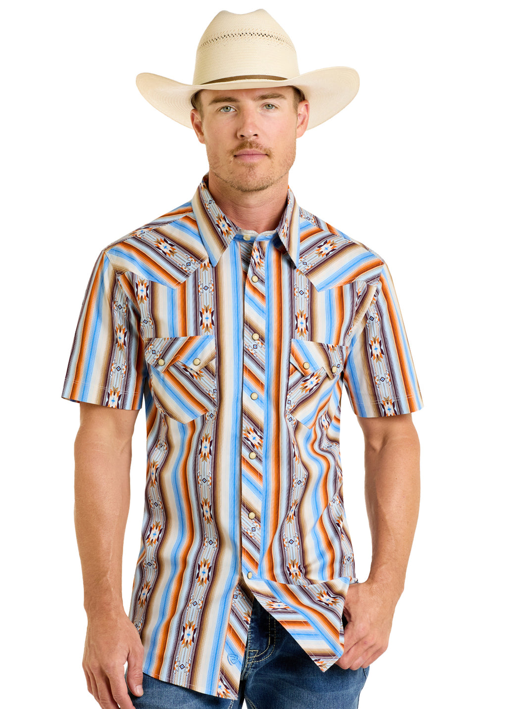 The Amarillo Pearl Snap Short Sleeve Shirt by Rock & Roll Denim